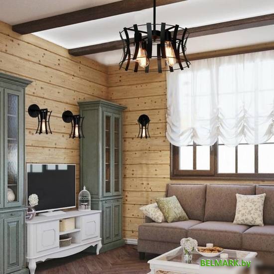 Подвесная люстра Элетех Викинг 141 НПБ 01-4х60-128 Е27 1005405098 (черный муар) - фото2