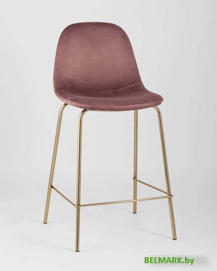 Стул Stool Group Валенсия SN полубарный OS-001CB HLR-44 (велюр розовый/золотые ножки) - фото2