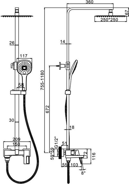 Душевая система Ledeme L2492D - фото2