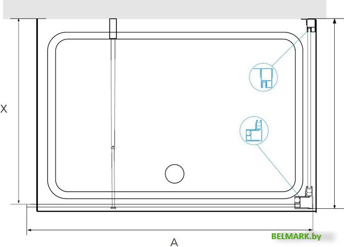 Душевой уголок RGW WA-05-1B (WA-02B+Z-060-2B) 351005118-14 110x80 (черный/прозрачное стекло) - фото2