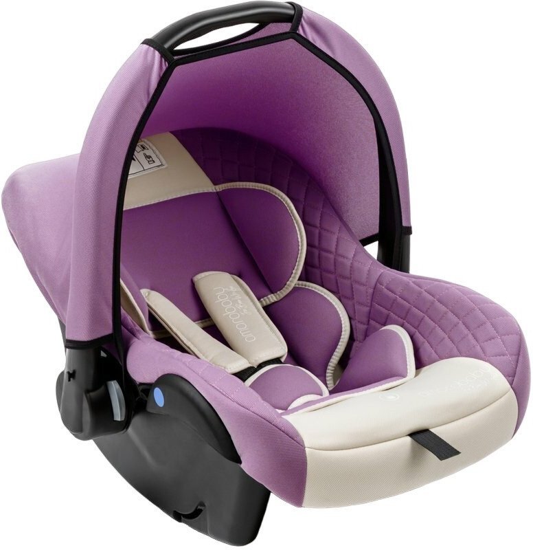 Детское автокресло Amarobaby Baby Comfort AB222008BC/3938 (светло-фиолетовый/светло-бежевый) - фото