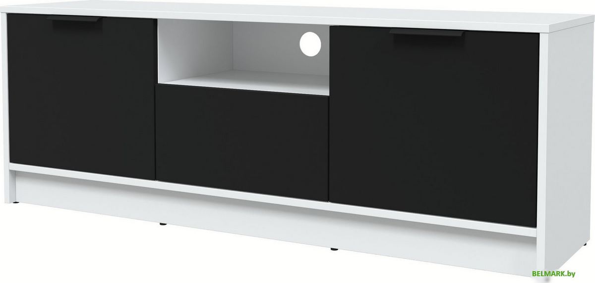 Тумба Интерлиния ТВ Концепт КТ-ТВ3-50 (черный/белый платинум) - фото