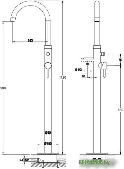 Смеситель Omnires Y1233BL Y - фото2
