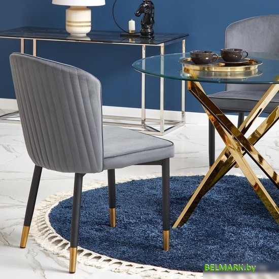 Кухонный стол Halmar Raymond 100 (прозрачный/золотой) - фото2
