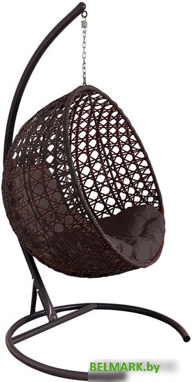 Подвесное кресло M-Group Круг Люкс 11060205 (коричневый ротанг/коричневая подушка) - фото