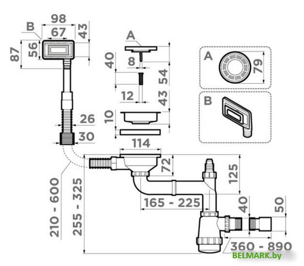 Сифон Omoikiri WK-1-UN GM 4956833 - фото2