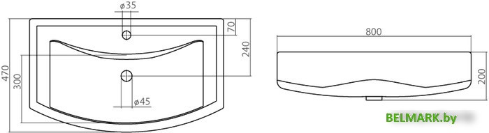 Умывальник Santek Балтика-80 80x47 [1.WH50.1.524] - фото2