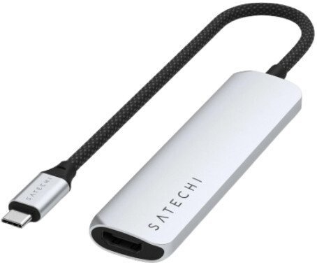 Док-станция Satechi 4-in-1 USB-C Slim Multiport Adapter 4K ST-P4SS (серебристый) - фото