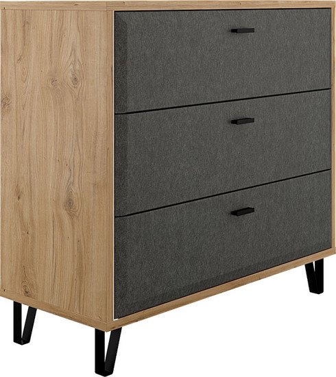 Комод Black Red White Grace KOM3S (дуб наварра/графит) - фото2