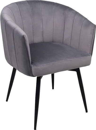 Стул AksHome Melon (серый велюр/черный) - фото