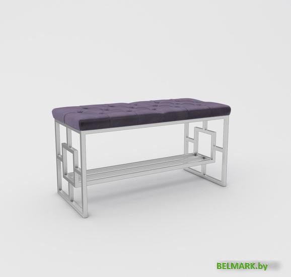 Банкетка Hype Mebel Квадро Люкс (белый/фиолетовый) - фото