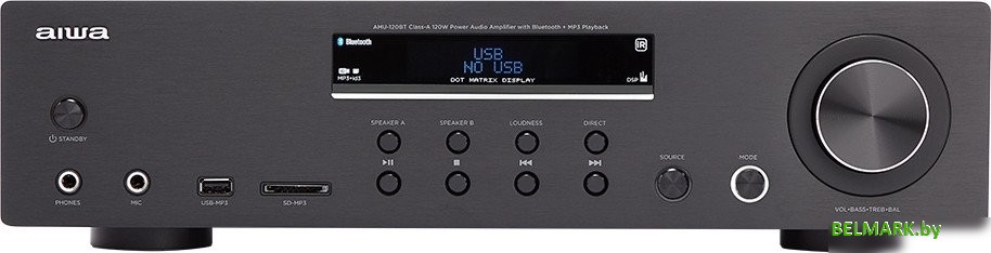 Интегральный усилитель Aiwa AMU-120BT (черный) - фото2