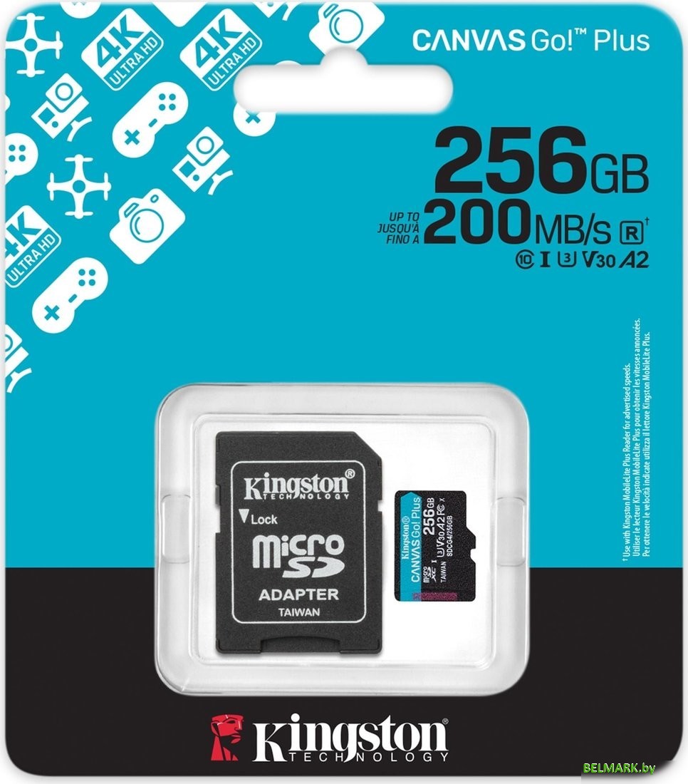 Карта памяти Kingston Canvas Go! microSDXC 256GB SDCG4/256GB (с адаптером) - фото2