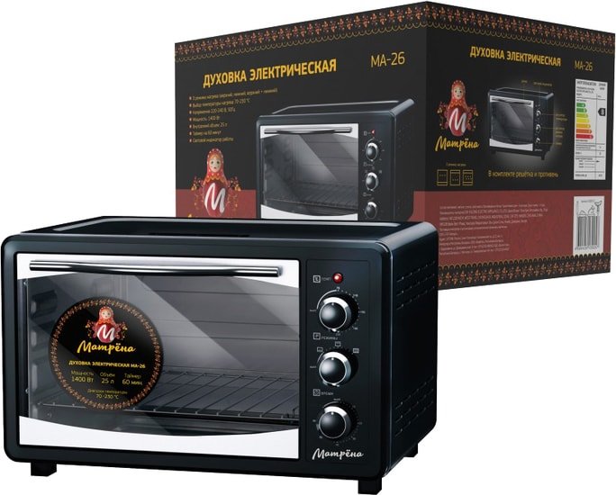 Мини-печь Матрена MA-26 (черный) - фото2