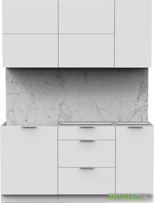 Готовая кухня Интермебель Микс Топ-32 1.6м без столешницы (белый премиум) - фото