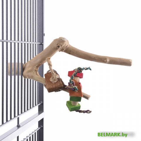 Жердочка Happy Bird Ветвь кофейная с игрушками (S) - фото