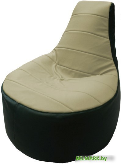 Кресло-мешок Flagman Трон Т1.3-41 (светло-бежевый/зеленый) - фото
