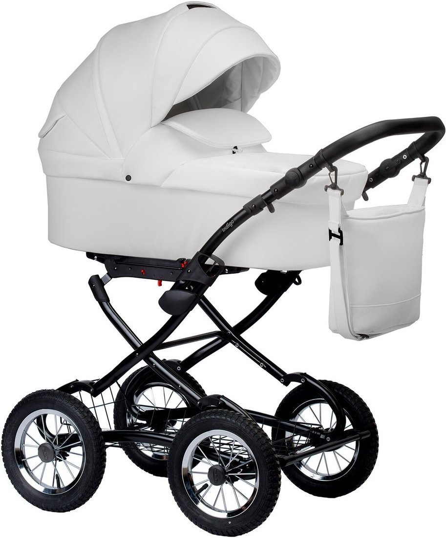 Универсальная коляска Indigo Barbara ECO Classic (2 в 1, be 05/белая кожа) - фото