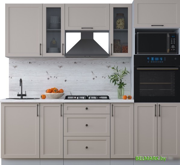 Готовая кухня Интерлиния Тренд 2.3В (луна/луна/бискайская сосна) - фото