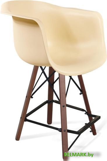 Стул с подлокотниками Sheffilton SHT-ST31/S80-1 (бежевый/темный орех/черный) - фото