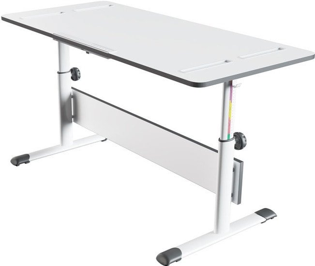 Парта Polini Kids City D2 (без стула, белый/серый) - фото