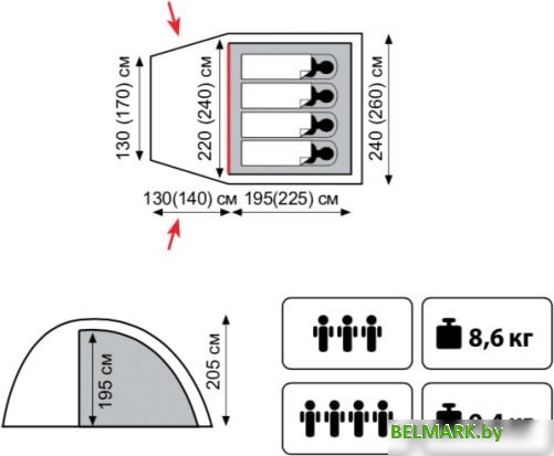 Палатка TRAMP Bell 3 v2 - фото2