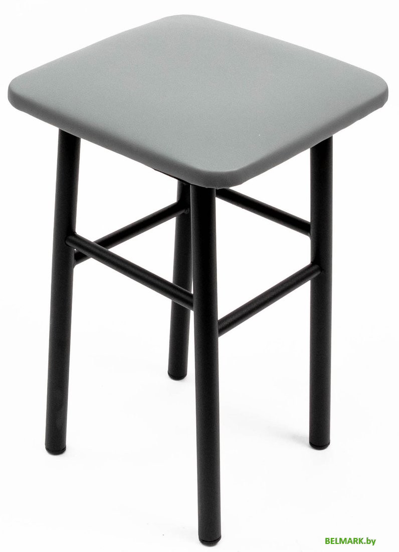 Табурет ВВР Классик (серый/черный, экокожа) - фото