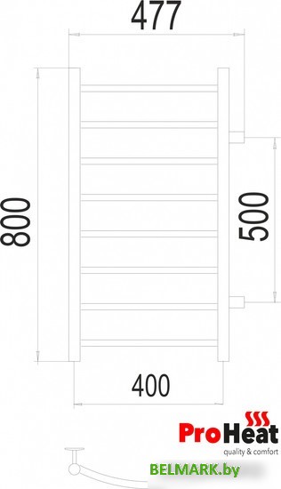 Полотенцесушитель ProHeat Classic 40x80 (боковое подключение) - фото2
