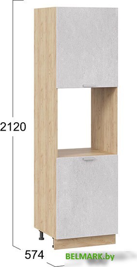 Шкаф-пенал Трия Гранита 1П6 (дуб крафт золотой/бетон снежный) - фото2