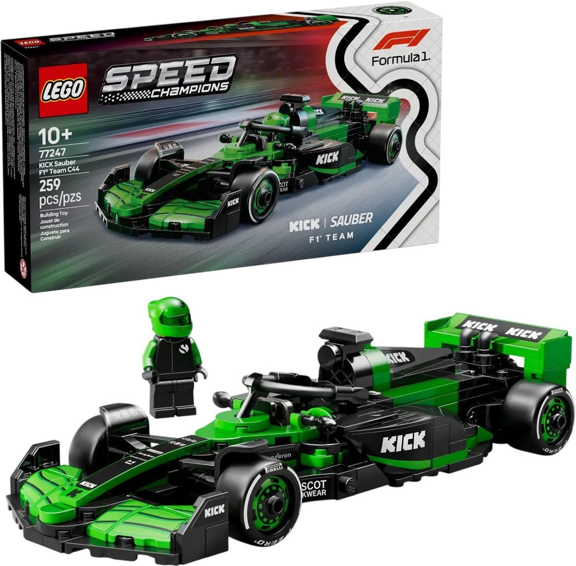 Конструктор LEGO Speed Champions 77247 Гоночный автомобиль KICK Sauber F1 Team C44 - фото