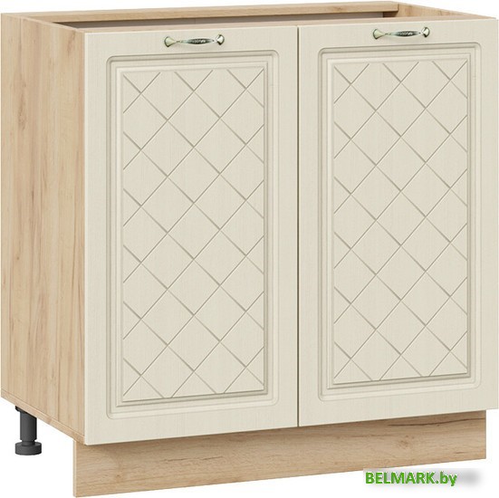 Шкаф напольный Трия Бьянка 1Н8 (дуб крафт золотой/дуб ваниль) - фото