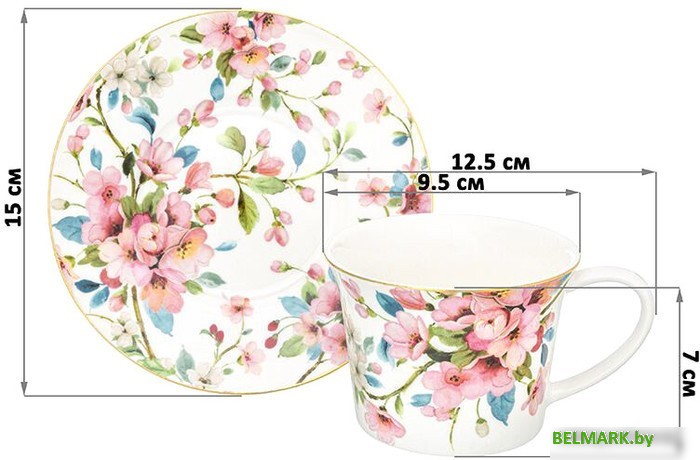 Сервиз Elan Gallery Яблоневый цвет на белом 420416 - фото2