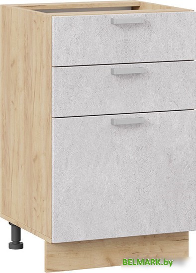 Шкаф напольный Трия Гранита 1Н5Я3 (дуб крафт золотой/бетон снежный) - фото