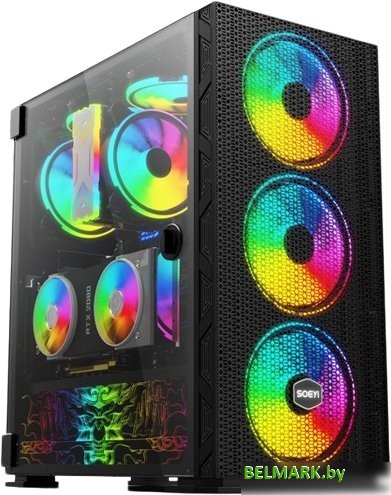 Корпус Soeyi AX8-B20 Tempered Glass - фото