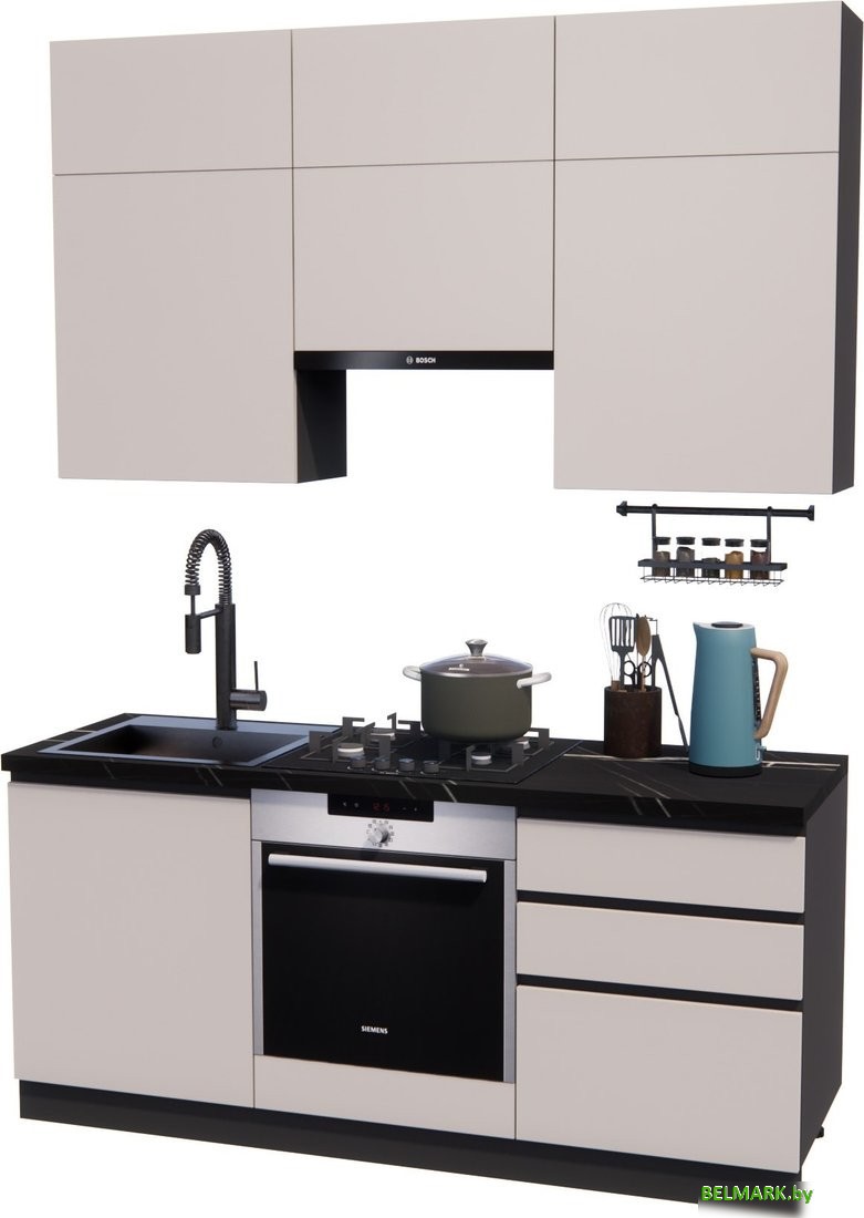 Готовая кухня ВерсоМебель Эко Премиум 1.8 (кашемир/ст. тунис) - фото