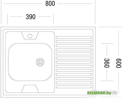 Кухонная мойка Ukinox STD800.600-5C 0RS - фото2