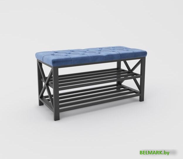 Банкетка Hype Mebel Будс (черный/синий) - фото