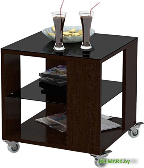 Журнальный столик Мебелик BeautyStyle 6 (венге/стекло черное) - фото