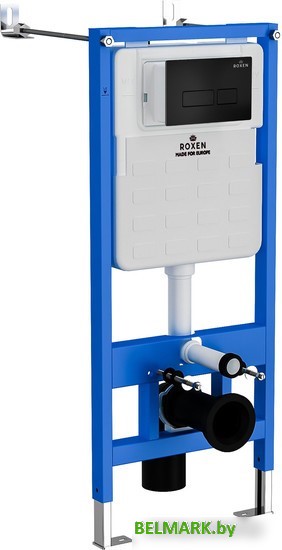 Унитаз подвесной Roxen Cube Bidet One Rimless 6 в 1 StounFix Dual Fresh 583046 (кнопка: черный матовый) - фото2