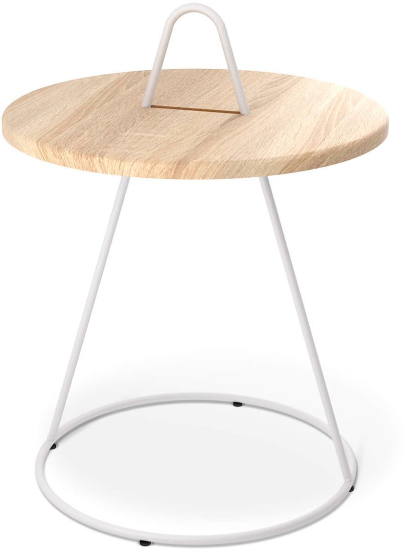 Журнальный столик Sheffilton SHT-CT36 (белый муар/дуб сонома) - фото