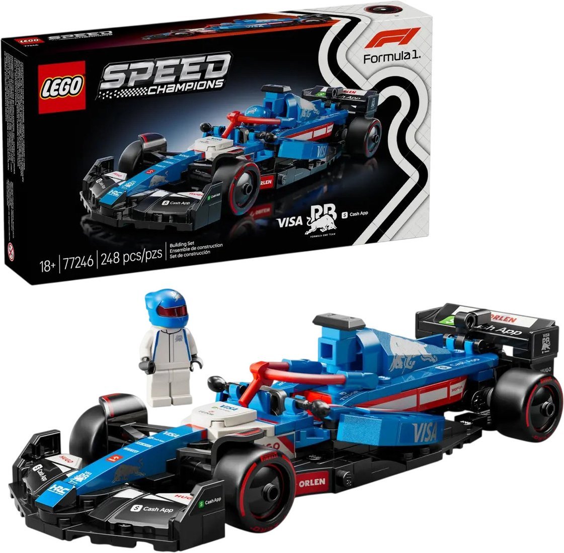 Конструктор LEGO Speed Champions 77246 Гоночный автомобиль Visa Cash App RB VCARB 01 F1 - фото