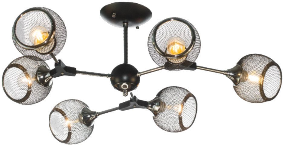 Люстра средней высоты Aitin Pro НПБ 02-6x60-105 N6093/6 (черный/хром) - фото