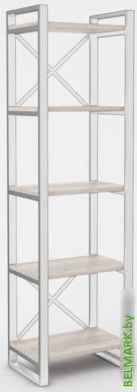 Стеллаж Hype Mebel Стандарт 50x170 (белый/древесина белая) - фото
