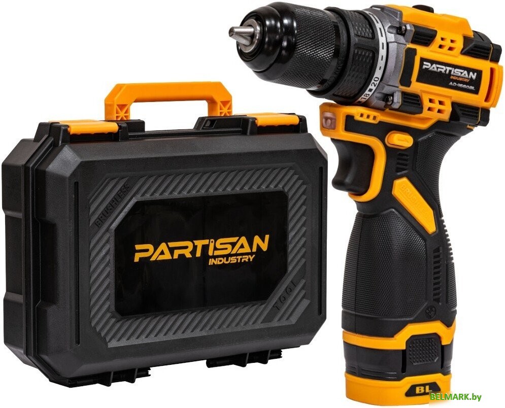 Дрель-шуруповерт Partisan AD-1660BL (с 2-мя АКБ, кейс) - фото