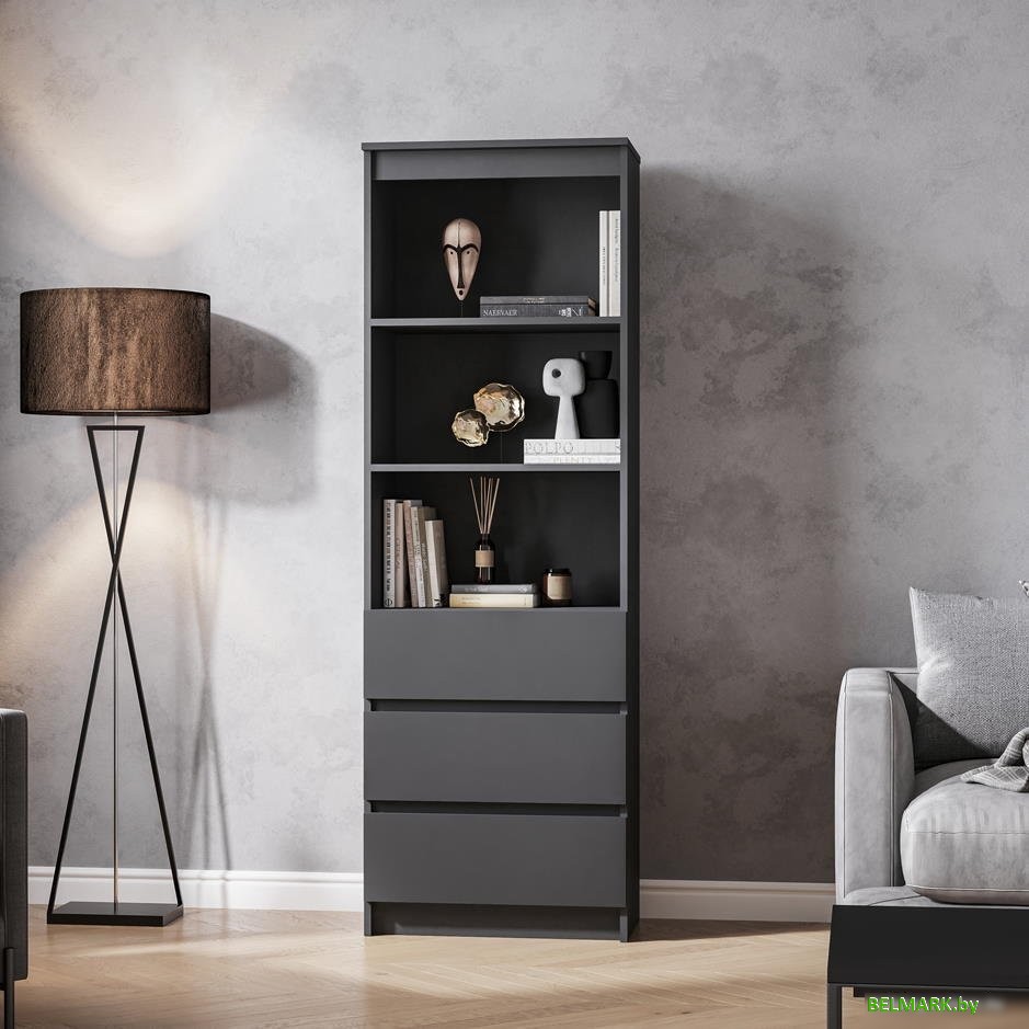 Книжный шкаф ДСВ Мори МСТ 600.3 (графит) - фото
