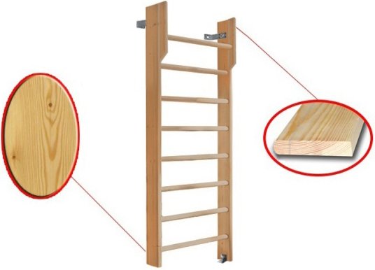 Шведская стенка (лестница) Dinamika С турником ZSO-002557 (3.1x1, сосна) - фото2