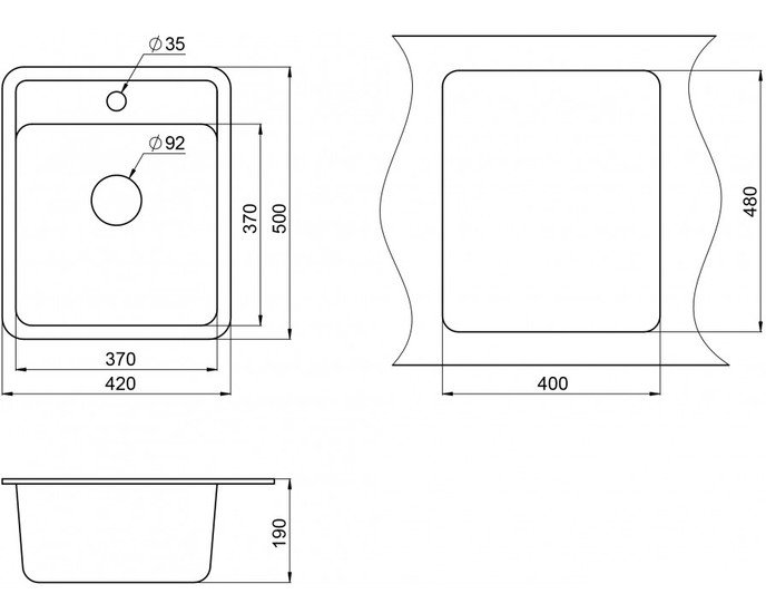 Кухонная мойка Granula 4202 (черный) - фото2