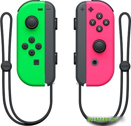 Набор геймпадов Nintendo Joy-Con (неоновый зеленый/неоновый розовый) - фото