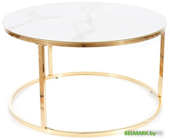 Журнальный столик Signal Sabine (эффект белого мрамора/золотой) - фото