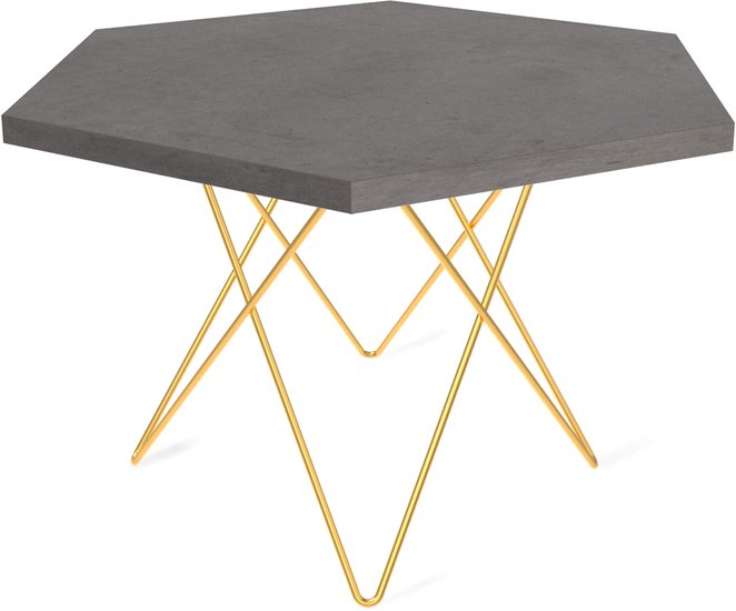 Журнальный столик Sheffilton SHT-TU37/ТТ20 70 ЛДСП (золото/бетон чикаго темно-серый) - фото